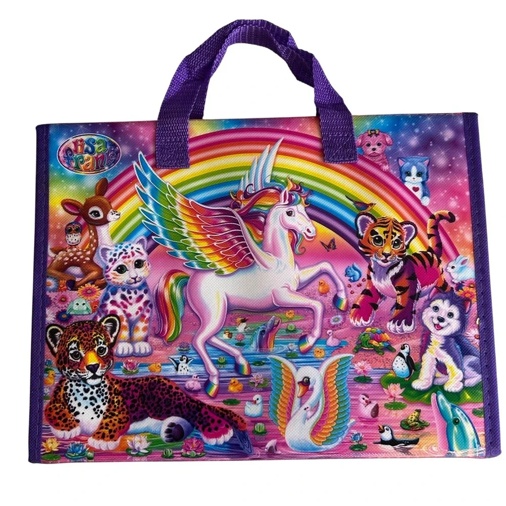 Lisa Frank Activity Set Travel Case Coloring Book Stickers Rainbow Pegasus 2016